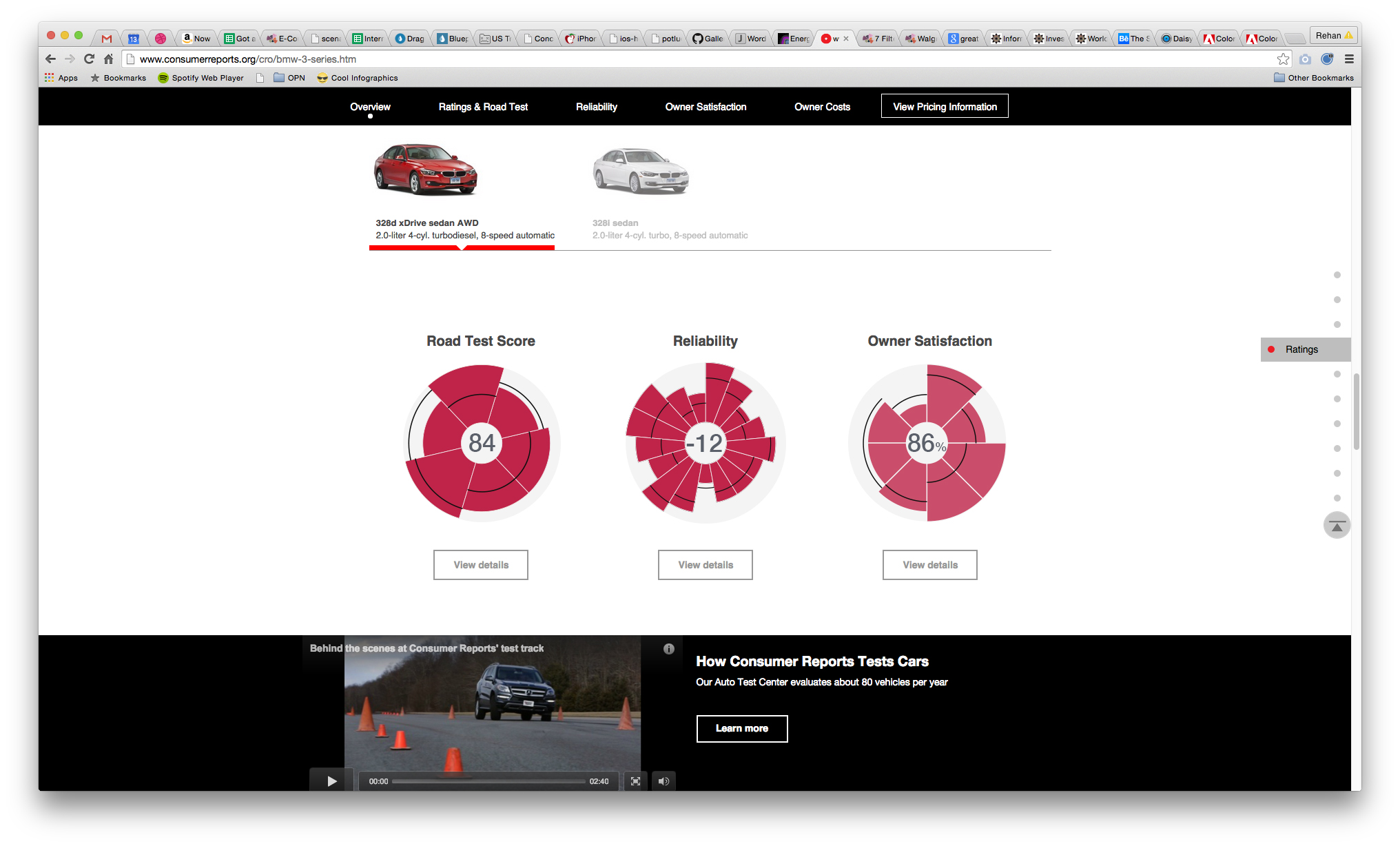 Category level rating score in a segmented graphic visualization