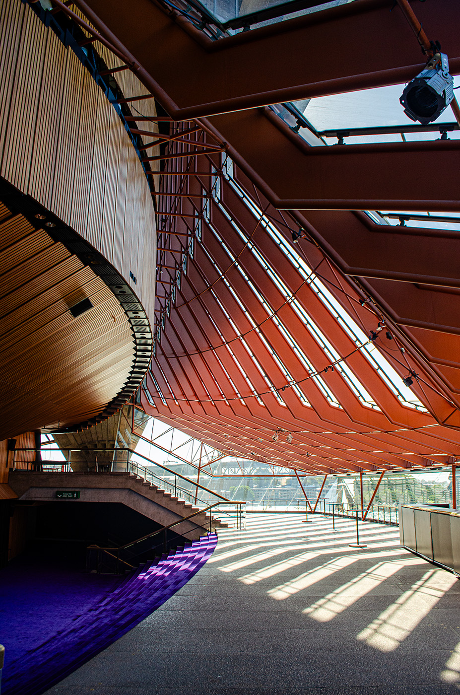 Interior shot of the structure of the atrium of the Sydney Opera House